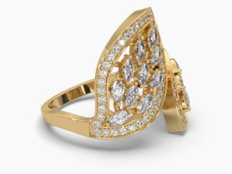 Printable 3D jewelry model of Solitaire Lady Ring with Diamond 3D Модель