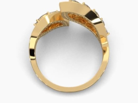Printable 3D jewelry model of Solitaire Lady Ring with Diamond 3D Модель