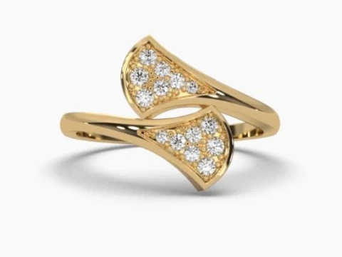 Modelo de joyería 3D imprimible de Solitaire Lady Ring con diamante Modelo 3D