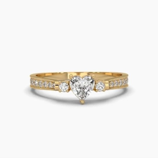Printable 3D jewelry model of Solitaire Lady Ring with Diamond 3D Model .c4d .max .obj .3ds .fbx .stl .blend