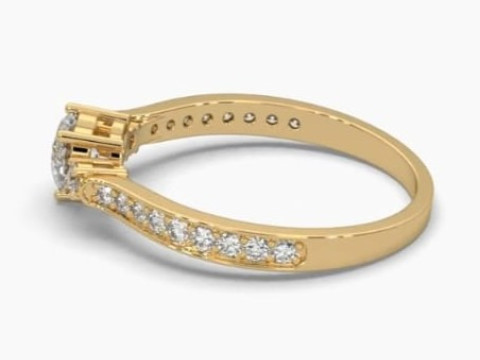 Printable 3D jewelry model of Solitaire Lady Ring with Diamond 3D Model
