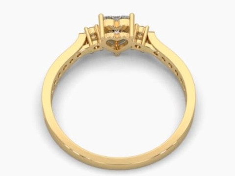 Printable 3D jewelry model of Solitaire Lady Ring with Diamond 3D Model