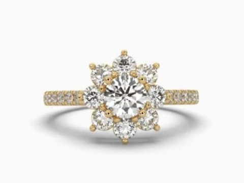 Printable 3D jewelry model of Solitaire Lady Ring with Diamond 3Dモデル