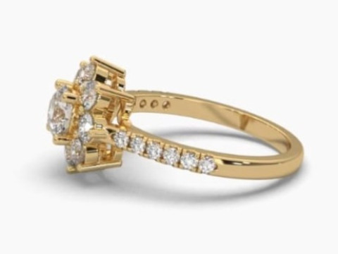 Printable 3D jewelry model of Solitaire Lady Ring with Diamond 3D Model