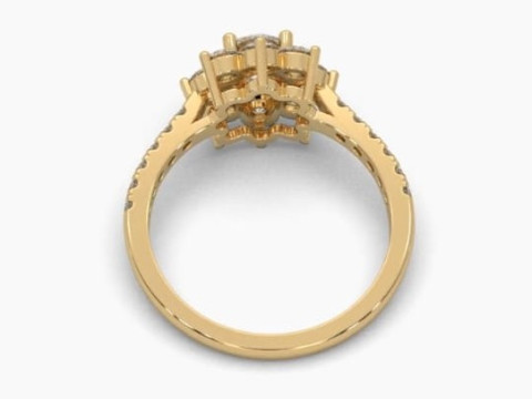 Printable 3D jewelry model of Solitaire Lady Ring with Diamond 3D Model