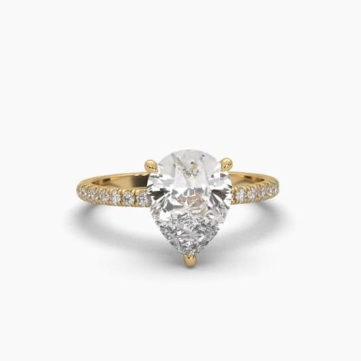 Printable 3D jewelry model of Solitaire Lady Ring with Diamond 3D Model .c4d .max .obj .3ds .fbx .stl .blend