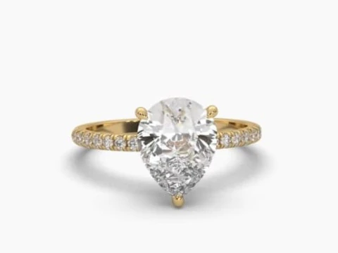 Mod&egrave;le de bijoux 3D imprimable de Solitaire Lady Ring avec diamant Modèle 3D