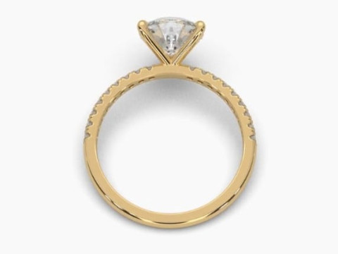 Printable 3D jewelry model of Solitaire Lady Ring with Diamond 3D Model