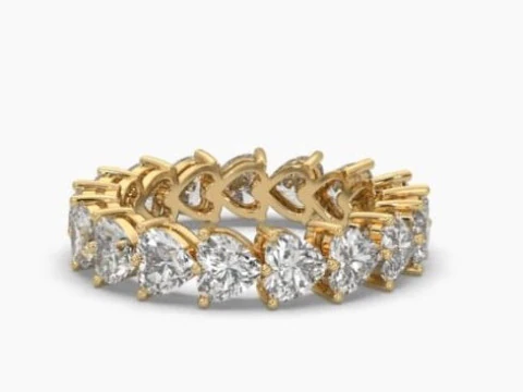 Pırlantalı Tek Taş Bayan Y&uuml;z&uuml;k yazdırılabilir 3D takı modeli 3D Model