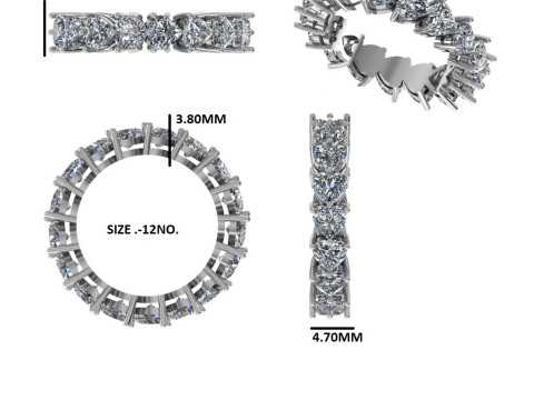 Printable 3D jewelry model of Solitaire Lady Ring with Diamond 3D Model