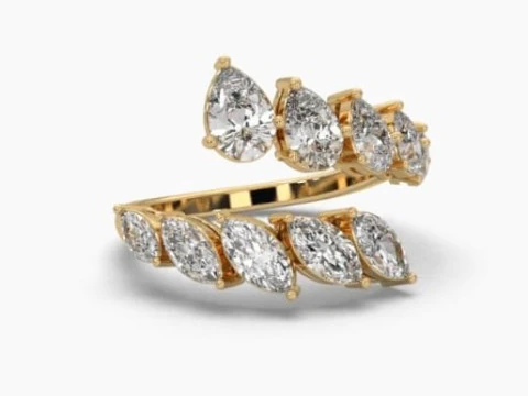 Druckbares 3D-Schmuckmodell eines Solitär-Damenrings mit Diamant 3D Modell