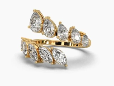 Printable 3D jewelry model of Solitaire Lady Ring with Diamond 3D Model