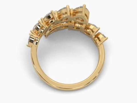 Printable 3D jewelry model of Solitaire Lady Ring with Diamond 3D Model