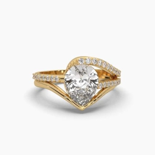 Printable 3D jewelry model of Solitaire Lady Ring with Diamond Model 3D .c4d .max .obj .3ds .fbx .stl .blend