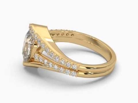 Printable 3D jewelry model of Solitaire Lady Ring with Diamond Model 3D