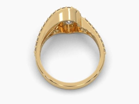 Printable 3D jewelry model of Solitaire Lady Ring with Diamond Model 3D