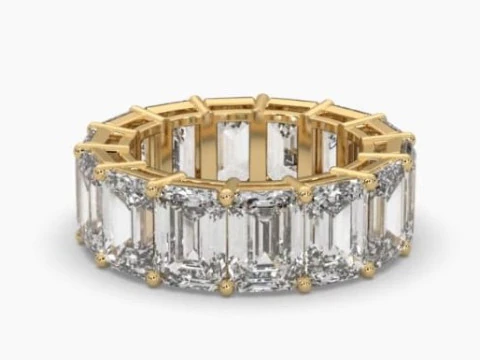 Model perhiasan 3D yang dapat dicetak dari Solitaire Lady Ring dengan Berlian Model 3D