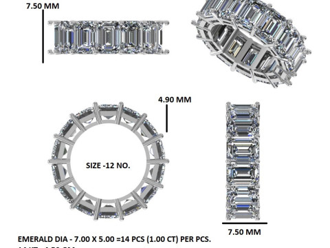 Printable 3D jewelry model of Solitaire Lady Ring with Diamond 3D Модель