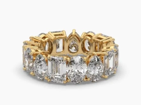 Modelo de joia 3D para impress&atilde;o de Solitaire Lady Ring com diamante Modelo 3D