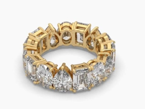 Printable 3D jewelry model of Solitaire Lady Ring with Diamond 3D Model