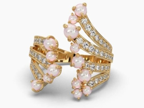 Printable 3D jewelry model of Solitaire Lady Ring with Diamond 3D मॉडल