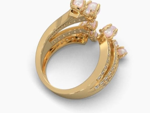 Printable 3D jewelry model of Solitaire Lady Ring with Diamond 3D Model