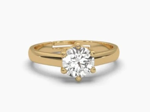 Printable 3D jewelry model of Solitaire Lady Ring with Diamond 3D Model