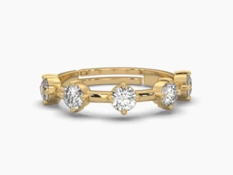 Pırlantalı Tek Taş Bayan Y&uuml;z&uuml;k yazdırılabilir 3D takı modeli 3D Model