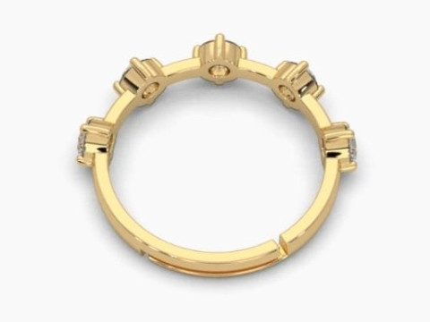 Printable 3D jewelry model of Solitaire Lady Ring with Diamond 3D Model