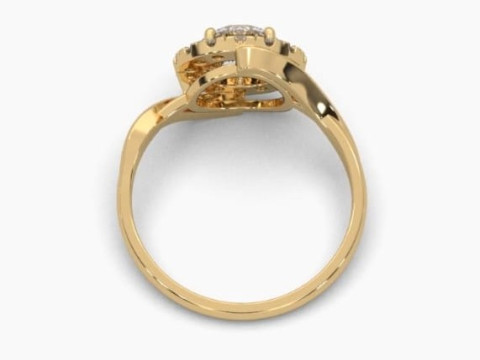 Printable 3D jewelry model of Solitaire Lady Ring with Diamond Modelo 3D