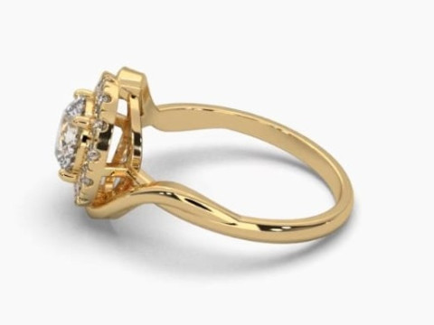 Printable 3D jewelry model of Solitaire Lady Ring with Diamond Modelo 3D
