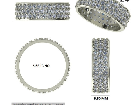 Printable 3D jewelry model of Solitaire Lady Ring with Diamond 3D Модель