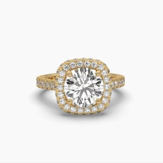 Printable 3D jewelry model of Solitaire Lady Ring with Diamond 3D Модель .c4d .max .obj .3ds .fbx .stl .blend