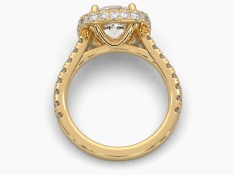 Printable 3D jewelry model of Solitaire Lady Ring with Diamond 3D Модель