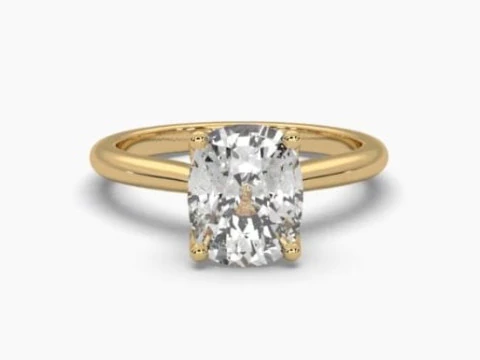 Modelo de joia 3D para impress&atilde;o de Solitaire Lady Ring com diamante Modelo 3D