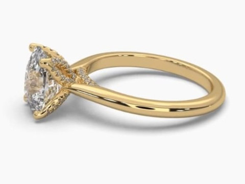 Printable 3D jewelry model of Solitaire Lady Ring with Diamond 3D Model