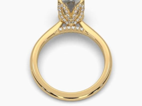 Printable 3D jewelry model of Solitaire Lady Ring with Diamond 3D Model