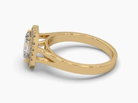 Printable 3D jewelry model of Solitaire Lady Ring with Diamond Modèle 3D
