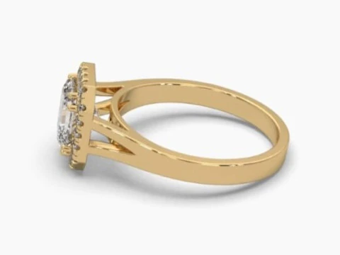 Printable 3D jewelry model of Solitaire Lady Ring with Diamond 3D Model
