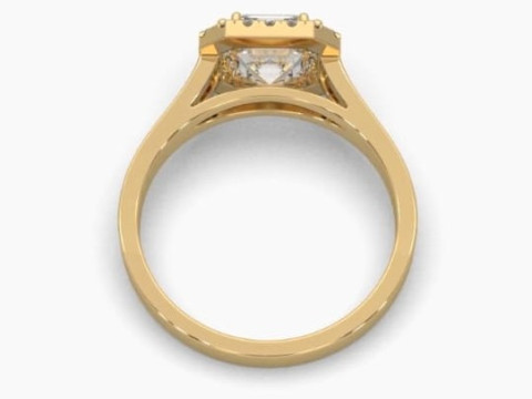 Printable 3D jewelry model of Solitaire Lady Ring with Diamond Modèle 3D