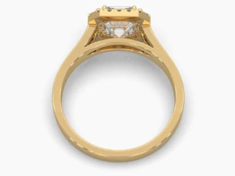 Printable 3D jewelry model of Solitaire Lady Ring with Diamond 3D Model