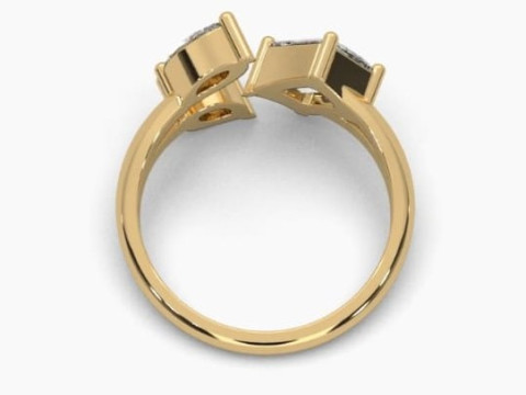 Printable 3D jewelry model of Solitaire Lady Ring with Diamond 3D Model