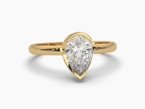 Printable 3D jewelry model of Solitaire Lady Ring with Diamond 3D Model