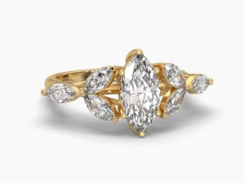Printable 3D jewelry model of Solitaire Lady Ring with Diamond 3D 모델