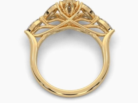 Printable 3D jewelry model of Solitaire Lady Ring with Diamond Modelo 3D
