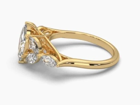 Printable 3D jewelry model of Solitaire Lady Ring with Diamond 3D Model