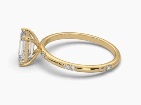 Printable 3D jewelry model of Solitaire Lady Ring with Diamond Model 3D