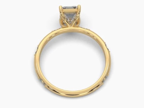 Printable 3D jewelry model of Solitaire Lady Ring with Diamond Model 3D