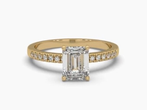 Printable 3D jewelry model of Solitaire Lady Ring with Diamond 3D 模型