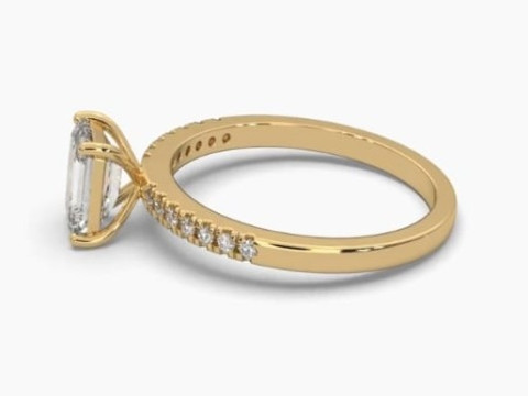Printable 3D jewelry model of Solitaire Lady Ring with Diamond Modelo 3D